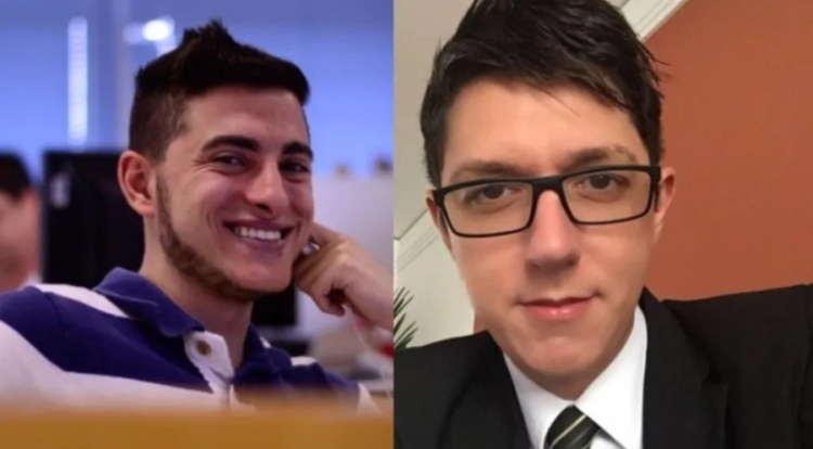 Caio Lucio de Benedetto Moreira e Antonio Cano dos Santos Junior, vítimas da queda de um helicóptero na Barra Funda, nesta sexta-feira (17). Reprodução/ Redes Sociais