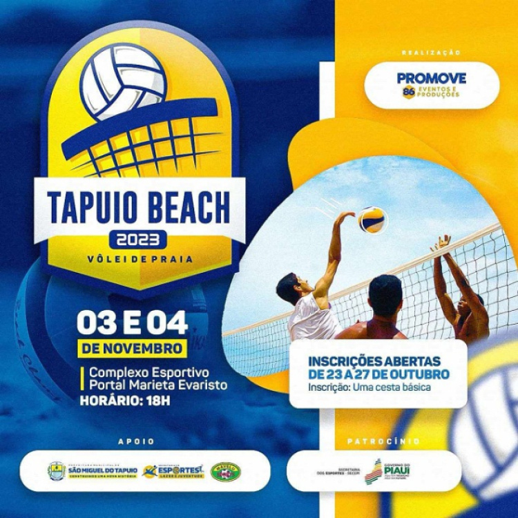 Campeonato de Vôlei de praia irá movimentar São Miguel do Tapuio 