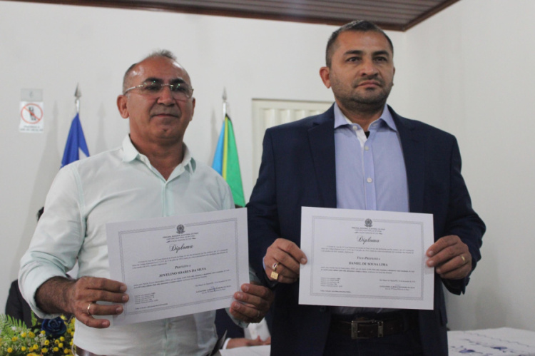 Josve Soares e Daniel Lima , prefeito e vice-prefeito eleitos em Assunção do Piauí/Foto: Reprodução 