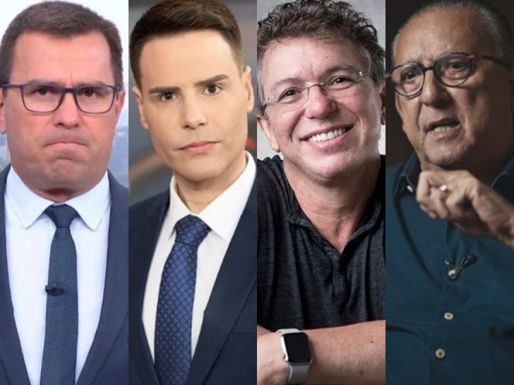 (Rodrigo Bocardi, Luiz Bacci, Boninho e Galvão Bueno / Reprodução / Montagem portal LeoDias )